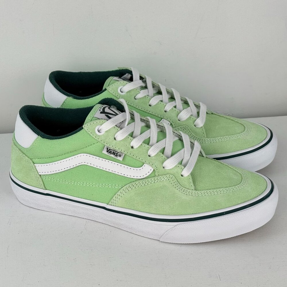 Men's 8.5 - VANS Rowan Skate Suede/Canvas Shoe Mint - RARE